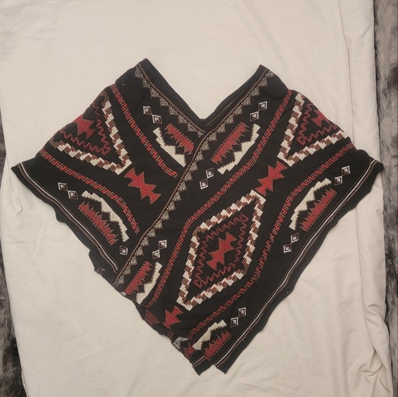 Johnny Was navy southwestern embroidered poncho S $285 - Picture 7 of 16